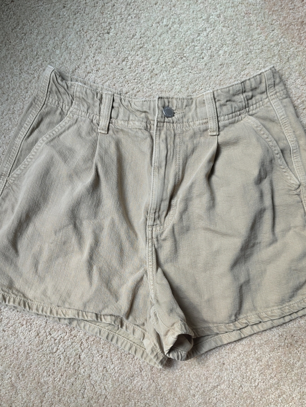 Universal Thread High-Waist Pleated Tan Women's Shorts